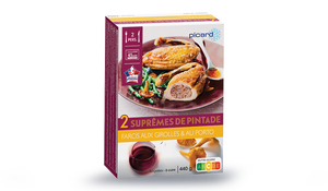 2 suprêmes de pintade, farcis girolles et porto