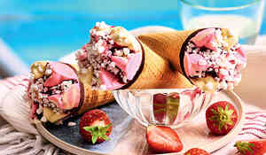 6 CONES VANILLE FRAISE
