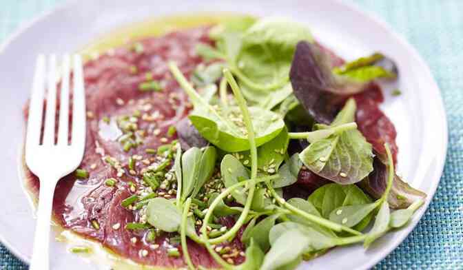 Carpaccio d'autruche au sésame