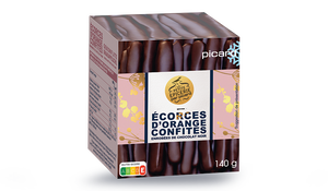 Ecorces d'orange confites enrobées de chocolat