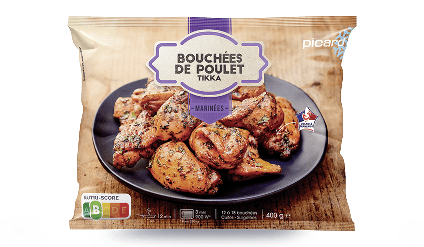 Bouchées de poulet tikka marinées, cuites