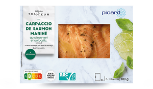 Carpaccio de saumon mariné ASC, 7 à 11 tranches