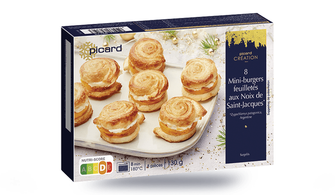 8 mini-burgers feuilletés aux noix de Saint-Jacques*