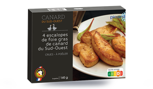 4 escalopes de foie gras cru de canard du Sud-Ouest