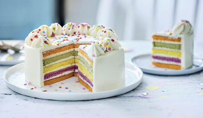 Rainbow cake, gâteau arc-en-ciel surgelé - Picard