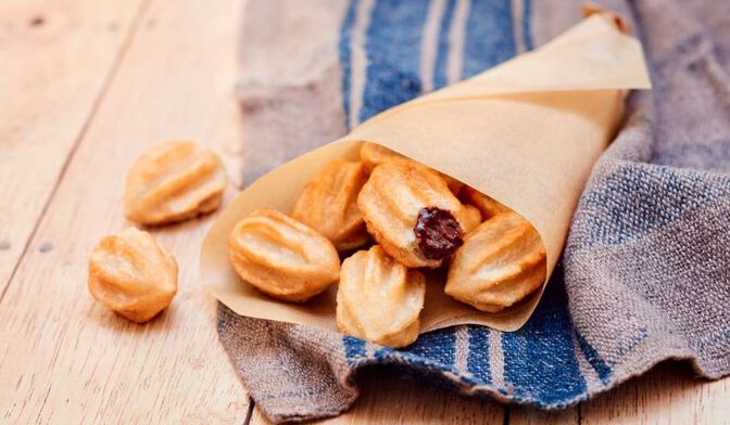Mini-churros fourrés cacao noisette