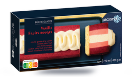Bûche vanille, fruits rouges