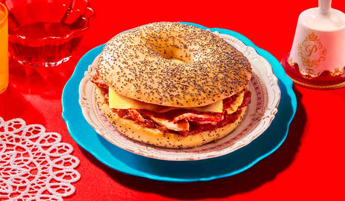 BAGEL CHICKEN BACON CHEDDAR