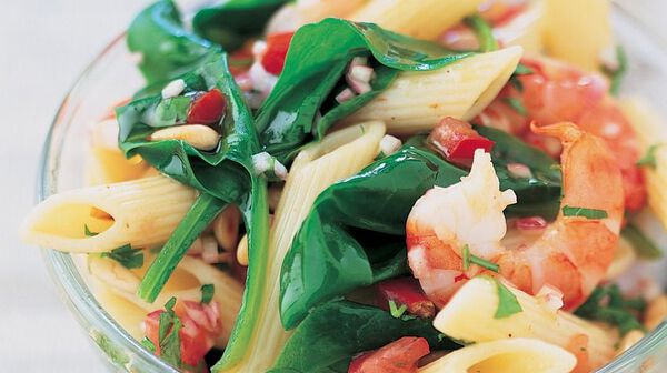 Recette Salade De Pates Aux Epinards Crevettes Et Pignons