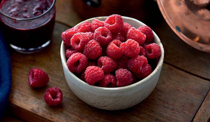 Framboises entières