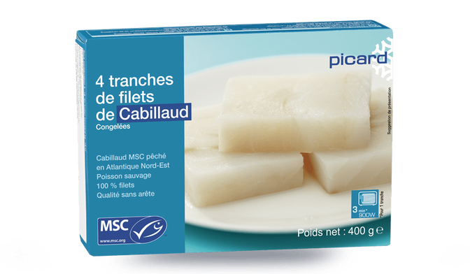 4 tranches de filets de cabillaud MSC