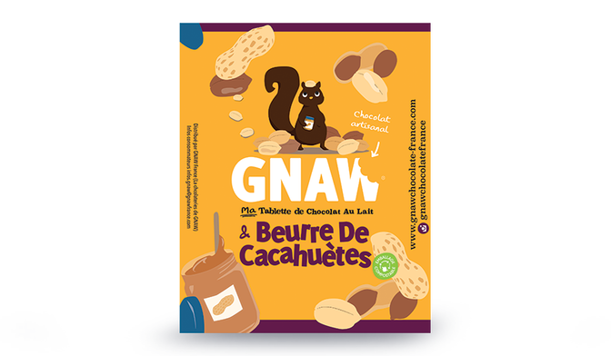 Tablette de chocolat au lait et beurre de cacahuètes