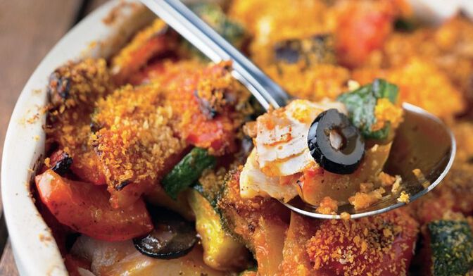 Tajine de légumes et cabillaud en parmentier