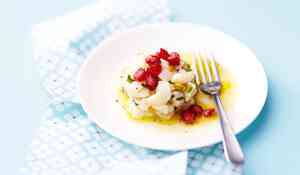 Tartare de Saint-Jacques aux fruits de la passion et grenade