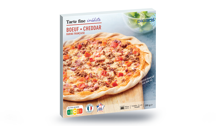 Tarte fine boeuf, cheddar