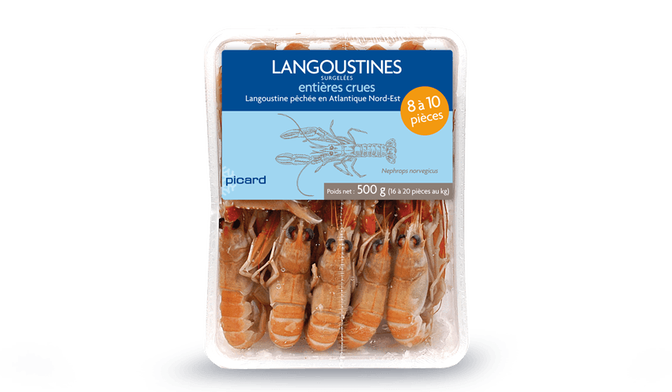 Langoustines entières crues (8 à 10 pièces)