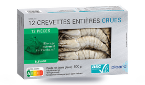 12 CREVETTES CRUES ASC 800G