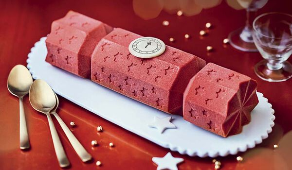 Dessert glacÃ© de fÃªte champagne-fraise, 8 parts