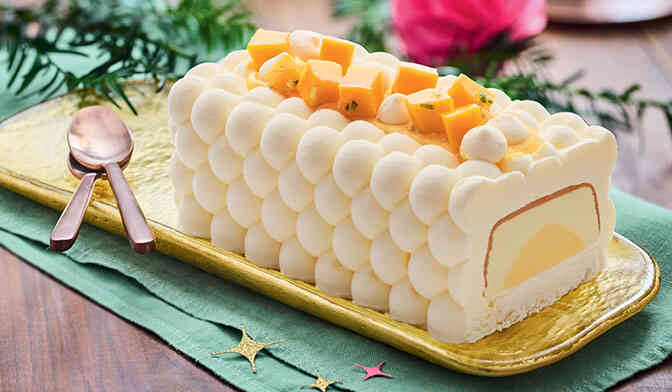 Buche glacée façon pavlova exotique