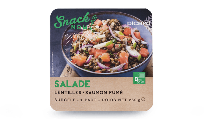 Salade de lentilles et saumon fumé