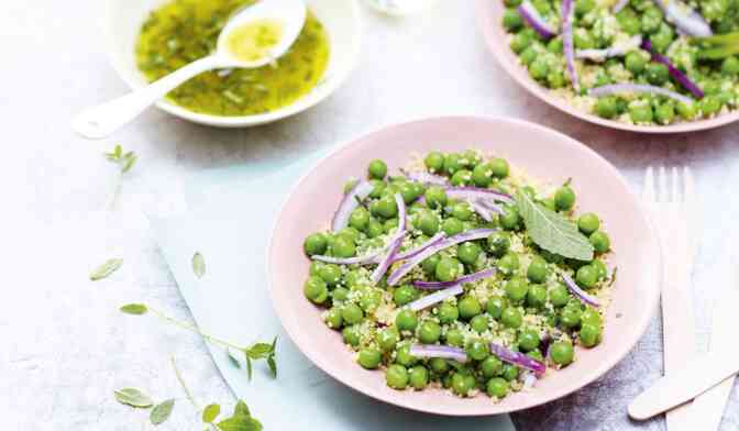 Salade de couscous et petits pois à la menthe