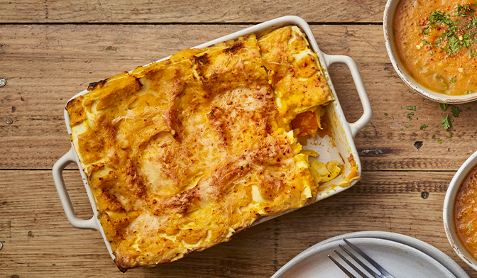 Lasagnes carotte et crème de potimarron