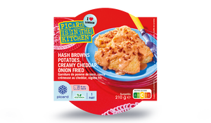 Hash browns potatoes, creamy cheddar, onion fried