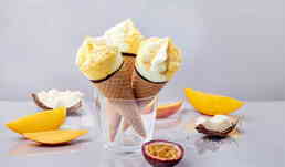 6 c&ocirc;nes mangue-passion et noix de coco