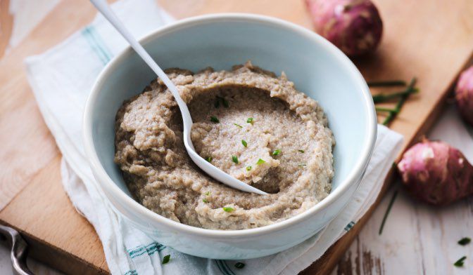Purée de topinambour cuisinée à la crème
