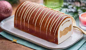 Bûche glacée vanille, caramel au beurre salé