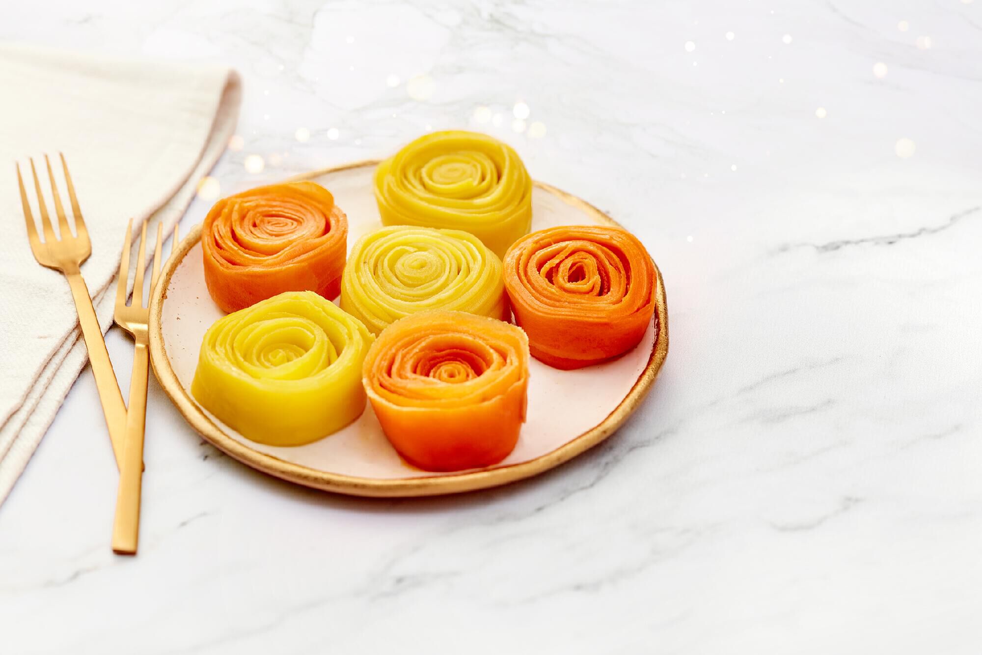 6 fleurs de carottes orange et jaune — vue 3