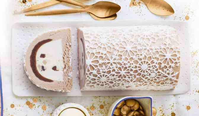 Bûche marron-vanille