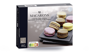 12 macarons, citron-spéculos-fruits rouges-chocolat