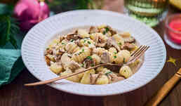 Gnocchi aux c&egrave;pes et aux champignons de Paris