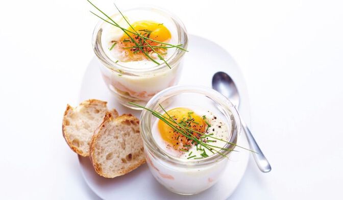 Œufs cocotte au saumon et haricots beurre