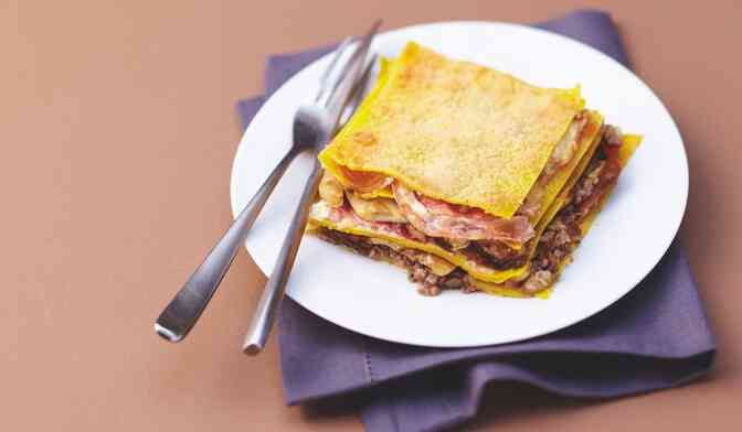 Lasagnes de cèpes à la ricotta et pancetta