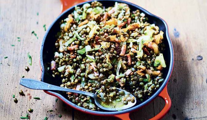LENTILLES VERTES LARDONS