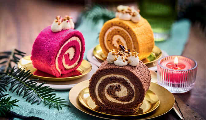 Bûche roulée chocolat vanille