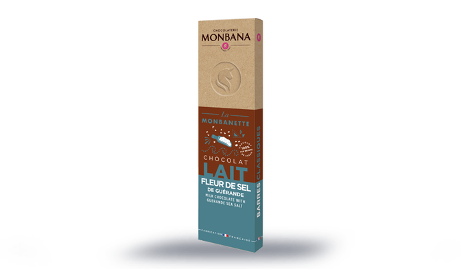 Tablette de chocolat au lait et fleur de sel de Guérande