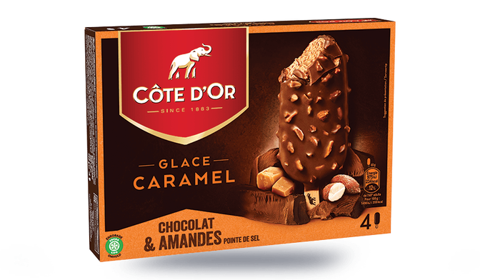 4 bâtonnets Côte d'Or Caramel
