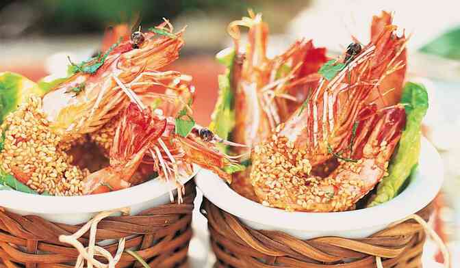 Crevettes croustillantes au sésame