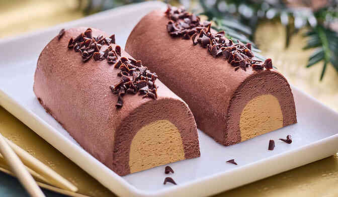 2 bûchettes glacées chocolat, caramel et fleur de sel