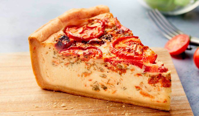 Part de tarte tomate ricotta basilic
