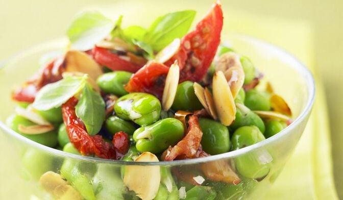 Salade express de fèves croquantes