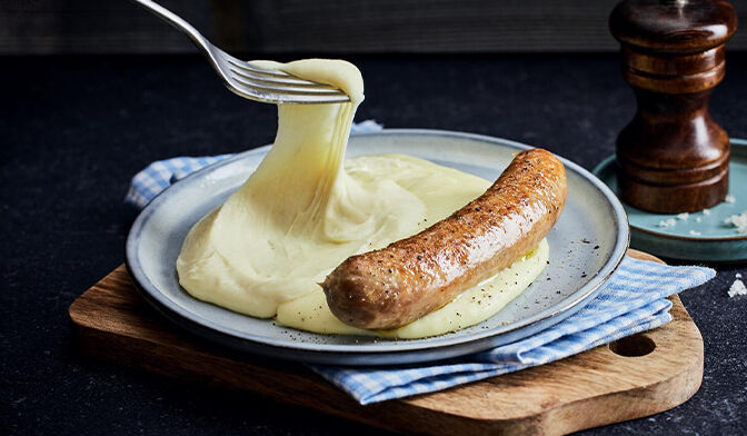 Aligot de l'Aveyron et saucisse de Toulouse