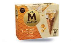 4 c&ocirc;nes Magnum mangue et chocolat blanc