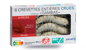 8 crevettes tropicales crues ASC, Madagascar