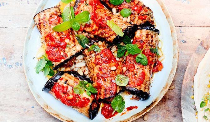 Rouleaux d’aubergines à la viande