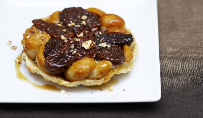 Tatin boudin blanc noisette et morille