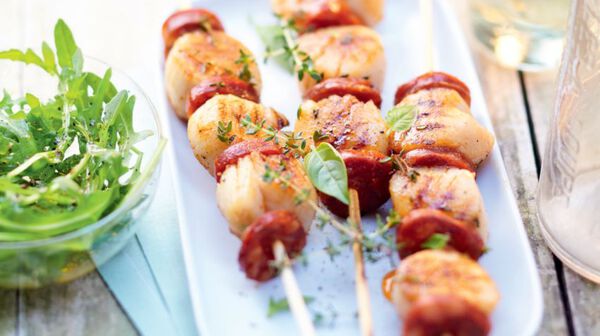 Recette Brochettes De Saint Jacques Et Chorizo Recettes Les